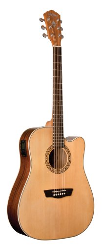 Washburn D7SCE Harvest Dreadnought Cutaway Acoustic Guitar. Natural Gloss