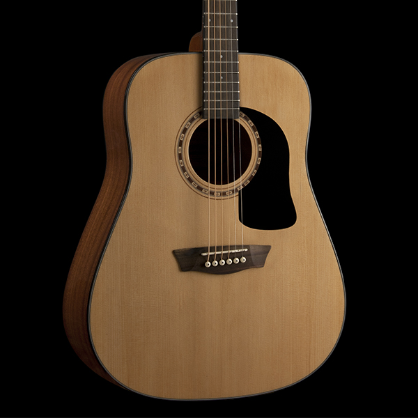 body of Washburn acoustic guitar