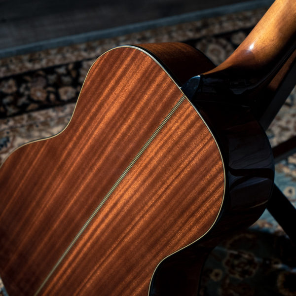 back of body of Washburn acoustic guitar