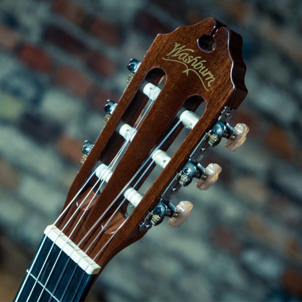 headstock of Washburn classical guitar