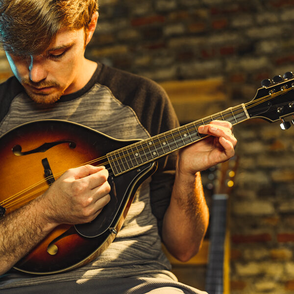 man playing mandolin