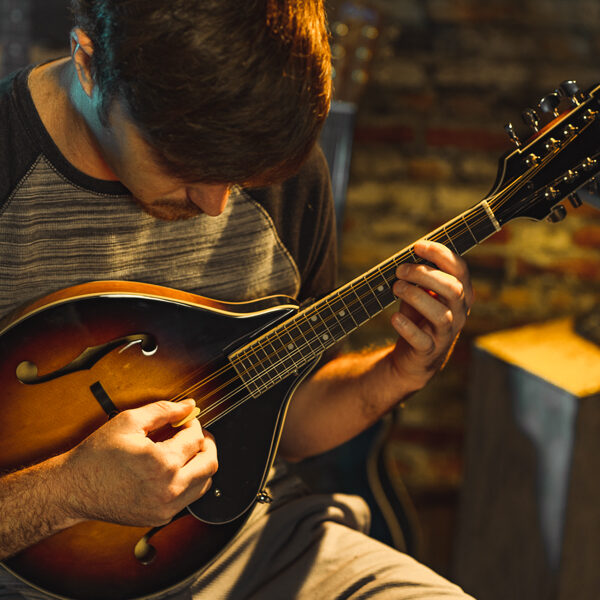 man playing mandolin