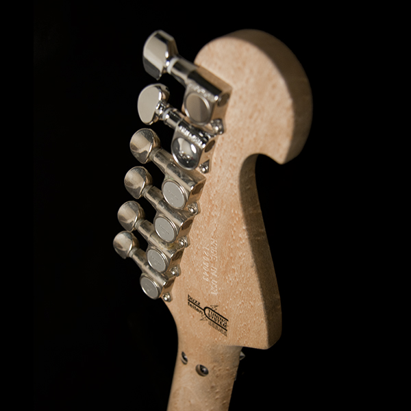 back of headstock of Washburn electric guitar