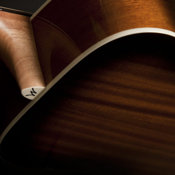WD7SATB Harvest D7SATB close up of the neck heel, cutaway and binding detail