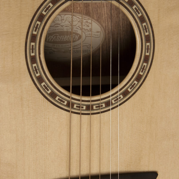 WD7S Harvest D7S close up of the sound hole, roseette and bridge