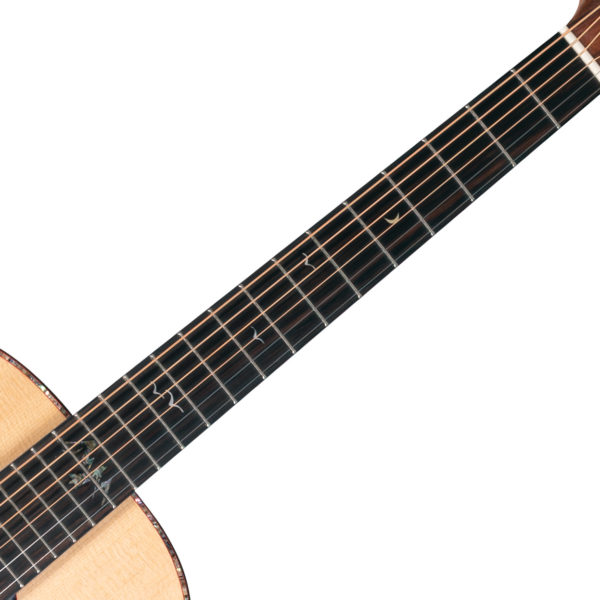 fretboard of Washburn acoustic guitar