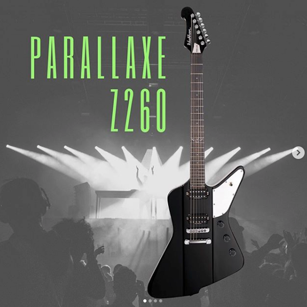 Washburn black and white Parallaxe Z260 electric guitar