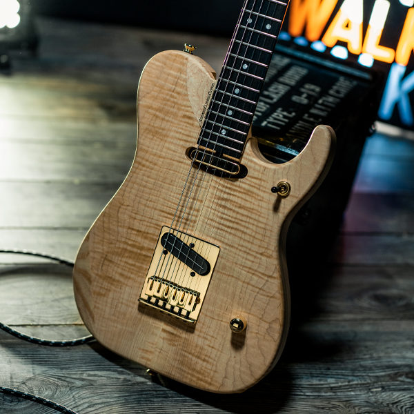 closeup of body of Washburn electric guitar
